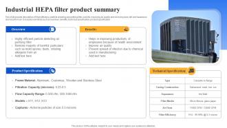Industrial HEPA Filter Product Summary