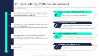Industrial Internet Of Things IoT Manufacturing Platforms And Softwares