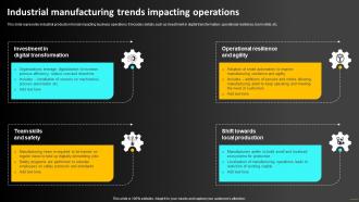 Industrial Manufacturing Trends Impacting Operations Strategy To Optimize Strategy SS