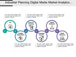 Industrial Planning Digital Media Market Analytics With Icons And Circles