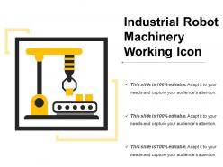 Industrial robot machinery working icon