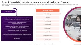 Industrial Robots About Industrial Robots Overview And Tasks Performed