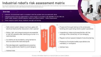 Industrial Robots Risk Assessment Matrix Ppt Powerpoint Presentation File Slides