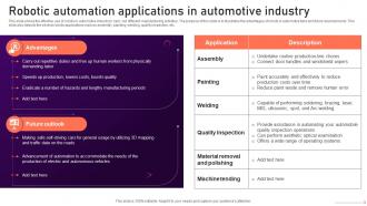 Industrial Robots Robotic Automation Applications In Automotive Industry