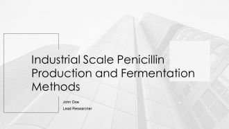 Industrial Scale Penicillin Production And Fermentation Methods PPT Template AT