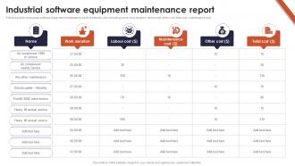 Industrial Software Equipment Maintenance Report