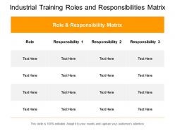 Industrial training roles and responsibilities matrix