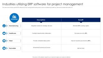 Industries Utilizing ERP Software For Project Management
