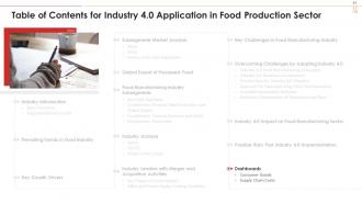 Industry 4 0 Application In Food Production Sector Powerpoint Presentation Slides