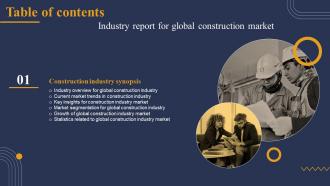 Industry Report For Global Construction Market Table Of Contents Ppt Slides Infographic Template