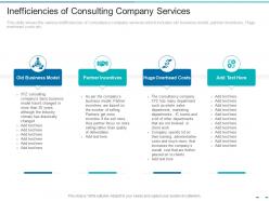 Inefficiencies of consulting company services transformation of the old business