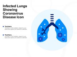 Infected lungs showing coronavirus disease icon