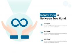 Infinity icon in between two hand