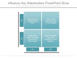 Influence key stakeholders powerpoint show