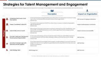 Influence of engagement strategies strategies for talent management and engagement