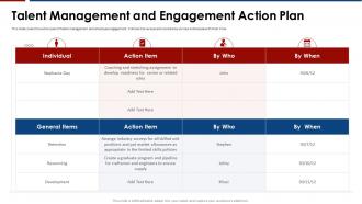 Influence of engagement strategies talent management and engagement action plan