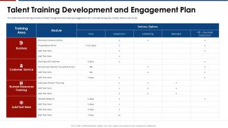 Influence of engagement strategies talent training development and engagement plan