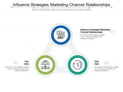 Influence strategies marketing channel relationships ppt powerpoint presentation show vector cpb