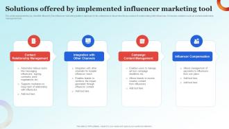 Influencer Advertising Guide Solutions Offered By Implemented Influencer Strategy SS V