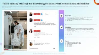 Influencer Advertising Guide Video Making Strategy For Nurturing Relations Strategy SS V