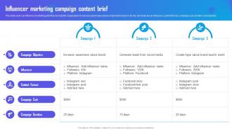 Influencer Marketing Campaign Content Brief Marketing Campaign Strategy To Boost