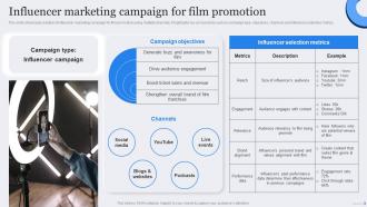 Influencer Marketing Campaign Film Marketing Strategic Plan To Maximize Ticket Sales Strategy SS Influencer Marketing Campaign Film Marketing Strategy For Successful Promotion Strategy SS