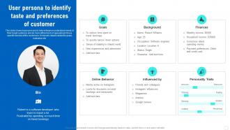 Influencer Marketing Guide User Persona To Identify Taste And Preferences Of Customer Strategy SS V