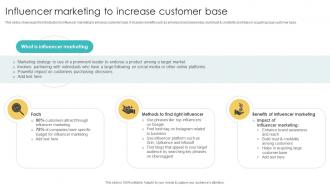 Influencer Marketing To Increase Customer Base Using Various Marketing Methods Strategy SS V