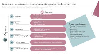Influencer Selection Criteria To Promote Spa And Wellness Spa Business Performance Improvement Strategy SS V