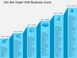 Info bar graph with business icons flat powerpoint design