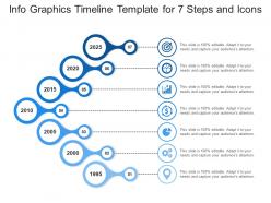 Info graphics timeline template for 7 steps and icons