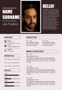 Infographic resume a4 size powerpoint template
