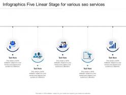 Infographics five linear stage for various seo services infographic template