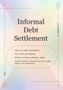 Informal Debt Settlement Report Sample Example Document
