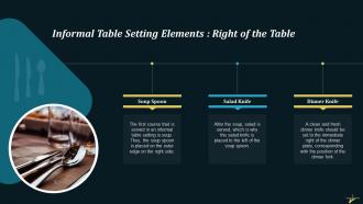 Informal Table Setting Elements At The Right Side Training Ppt