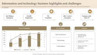 Information And Technology Business Highlights And Challenges