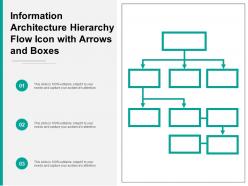 Information architecture hierarchy flow icon with arrows and boxes
