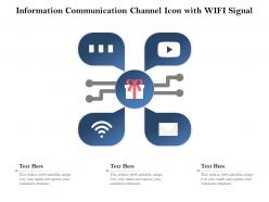 Information communication channel icon with wifi signal