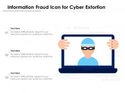 Information fraud icon for cyber extortion