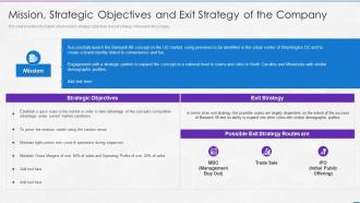Information Memorandum Marketing Document Mission Strategic Objectives Exit Strategy Company