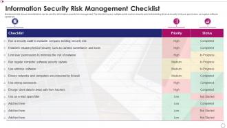 Information security risk management checklist