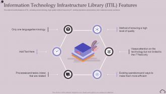 Information Technology Infrastructure Library ITIL Features Ppt Powerpoint Presentation File Images