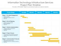 Information technology infrastructure services project plan timeline