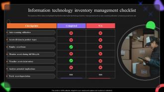Information Technology Inventory Management Checklist