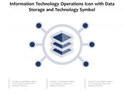 Information technology operations icon with data storage and technology symbol