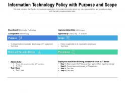 Information Technology Policy With Purpose And Scope