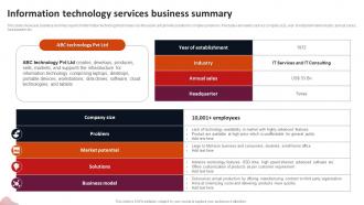 Information Technology Services Business Summary