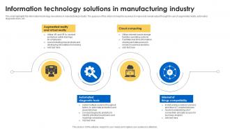 Information Technology Solutions In Manufacturing Industry