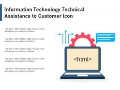 Information technology technical assistance to customer icon