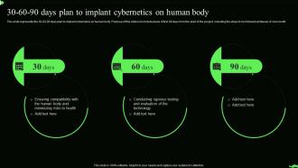 Information Theory 30 60 90 Days Plan To Implant Cybernetics On Human Body